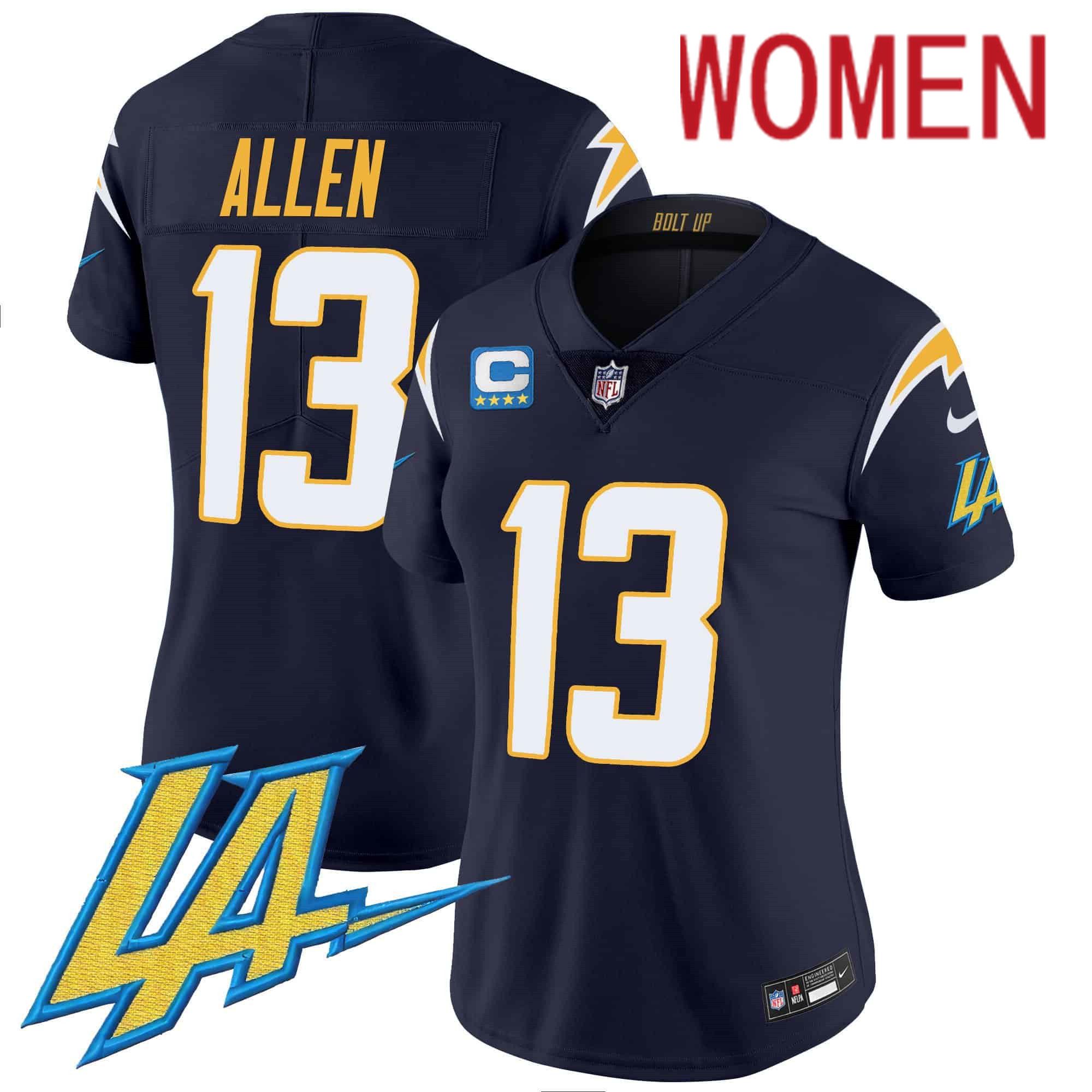 Women Los Angeles Chargers 13 Allen Drak Blue 2024 Nike Vapor Limited NFL Jersey